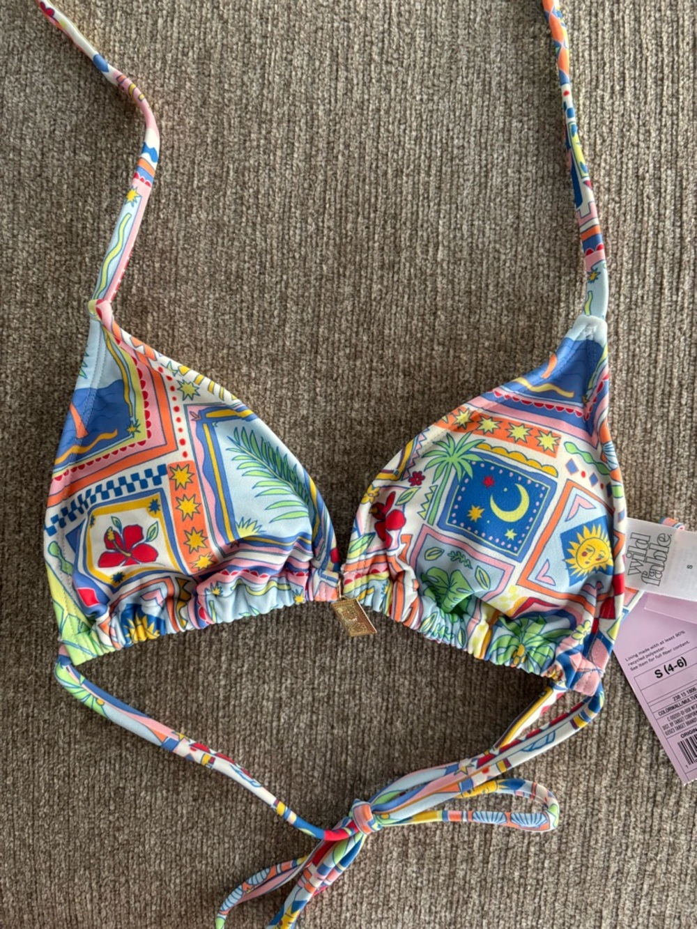 NWT Wild Fable Palm Print Bikini Top